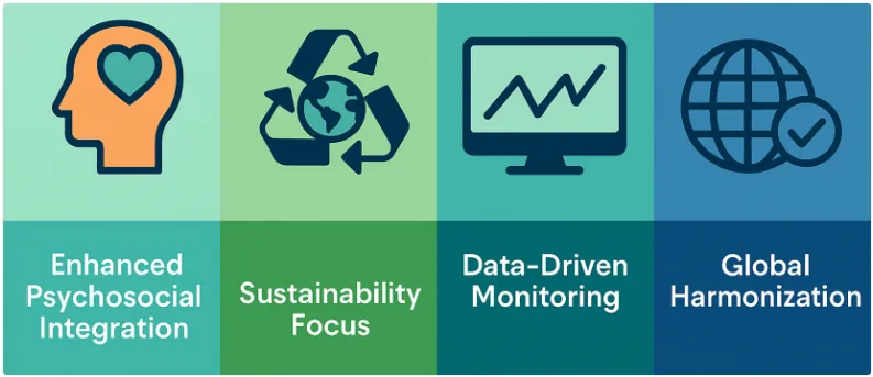 Future PPE trends: psychosocial integration, sustainability, data-driven monitoring and global harmonisation of standards